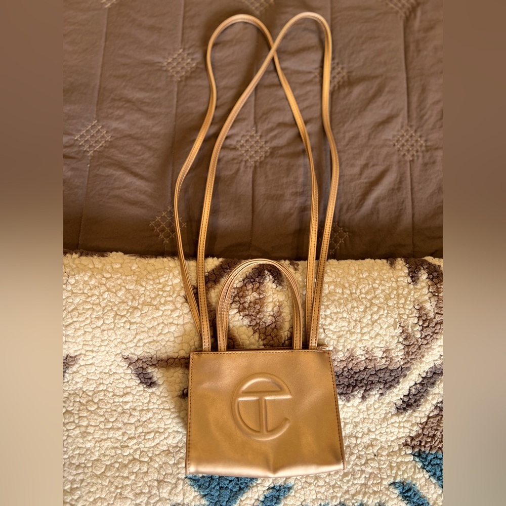 Telfar Gold Small Shopping Bag